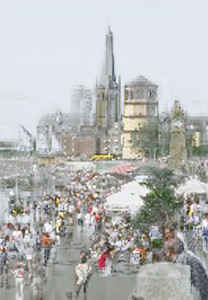 Rheinpromenade mit Schlossturn